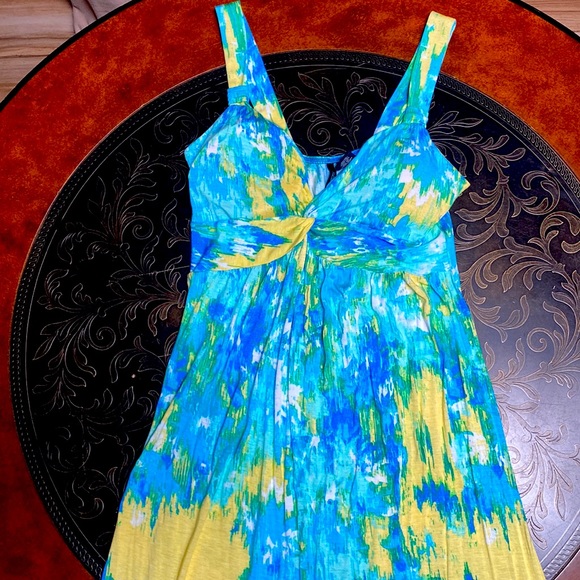 New Direction Petite Rayon Spandex Blend Muse Halter Neckline Maxi Dress Sz MP - Picture 8 of 8